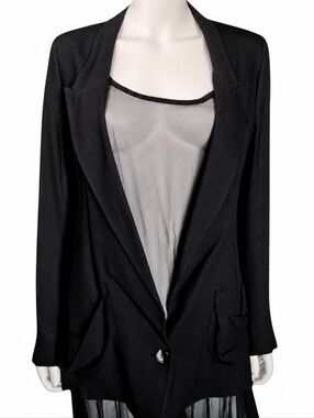 MAISON MARTIN MARGIELA | Archival Deconstructed Draped Black Blazer Jacket US 2